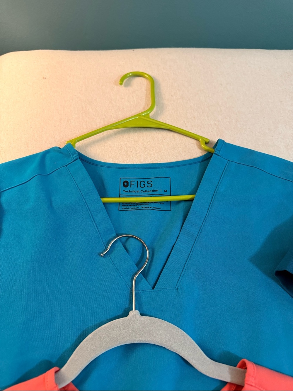 Figs Short Sleeve Scrub Tops & Pants Set - Teal, Coral, Mauve, Gray - Picture 8 of 9